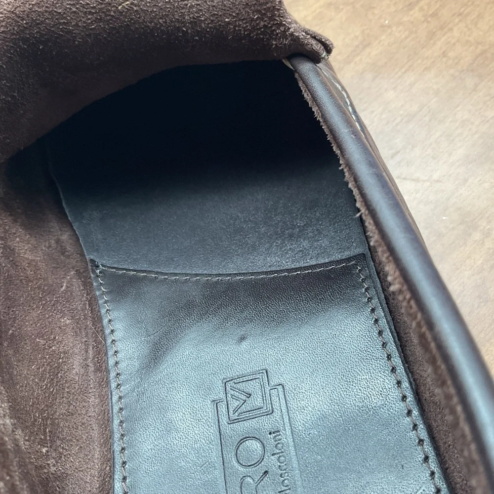 Sandro Moscoloni Rich Brown Leather Slip-Ons‎ 12D